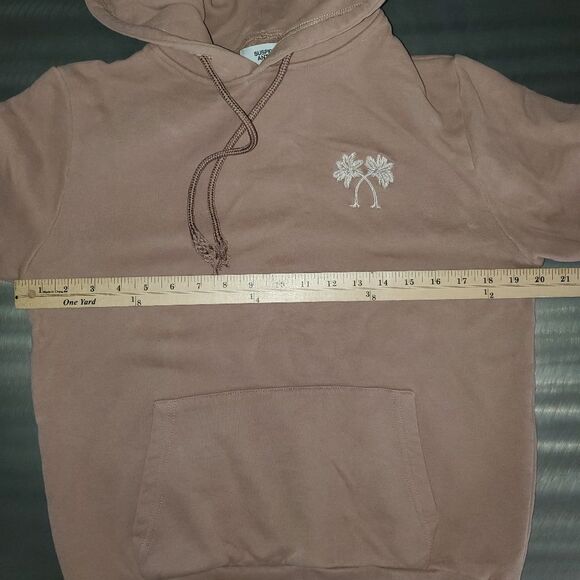 Suspicious Antwerp Brown Hoodie Palm Tree Tulum Spellout Logo Clay Small - Picture 7 of 13